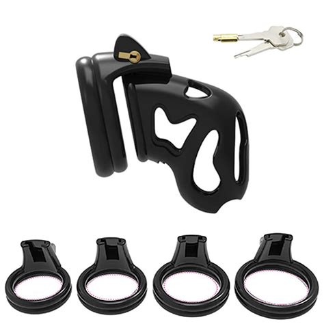 qiodo ghost chastity device for men with 4 sizes cuff rings penis