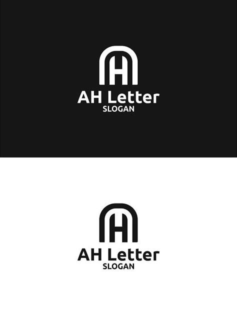 ah letter initials logo design geometric logo lettering