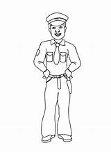 Police Coloring Officer Drawing sketch template