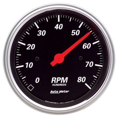 auto meter  tachometer designer black  rpm electr