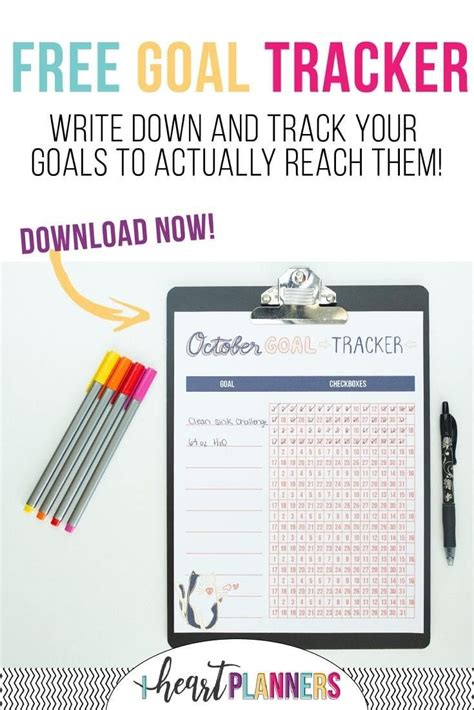 goal setting tracking printables   goal tracker