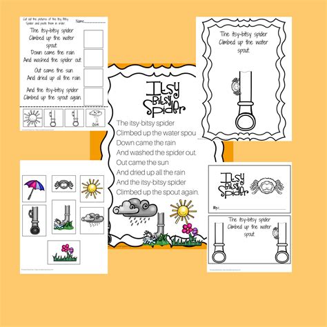 itsy bitsy spider sequencing  printable printable templates