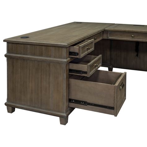 Martin Furniture Carson L Shaped Desk In Weathered Dove Cymax Business