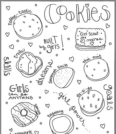 girl scout cookie coloring pages printable coloring pages
