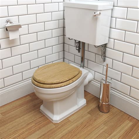 imex wyndham traditional  level toilet oak seat traditional