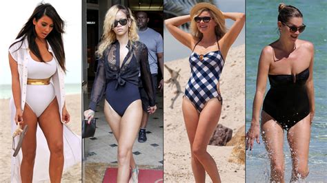 celebrities in one piece bathing suits photos