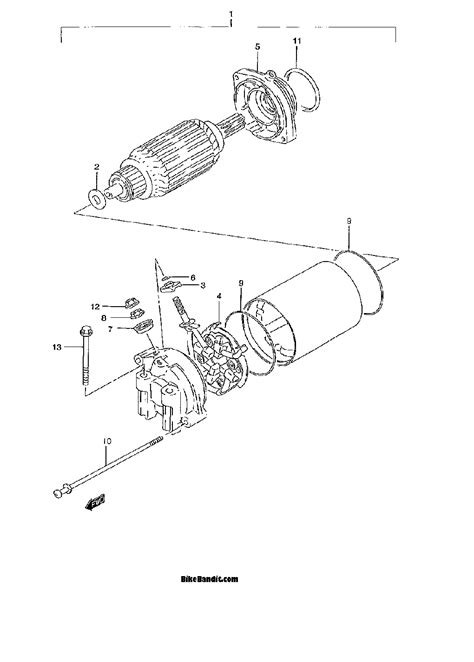 suzuki vsgl intruder starting motor parts  oem starting motor parts diagram