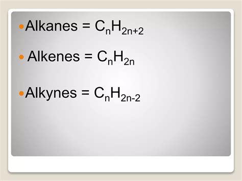 alkanes alkenes  alkynes general molecular formula vrogueco