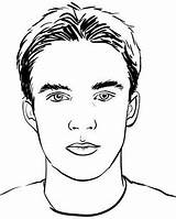 Face Coloring Handsome Kid Teenager Pages Kids Facial Learn Features Their sketch template