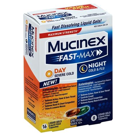 mucinex fast max day night cold flu liquid gels maximum strength  ct weamrite