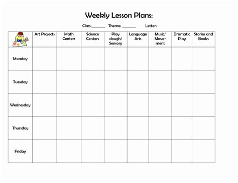 daily lesson plan  preschool  document template