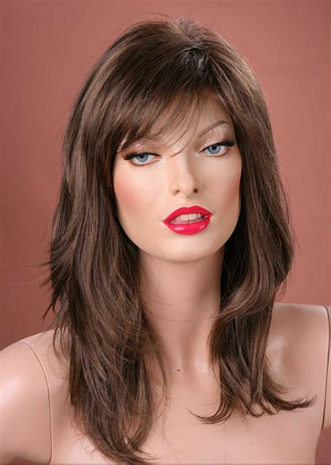 light brown long face framing wig  young