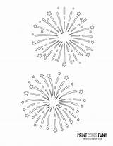 Fireworks Firecracker Printables Bursting sketch template