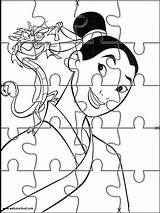 Puzzle Colorare Mulan Kids sketch template