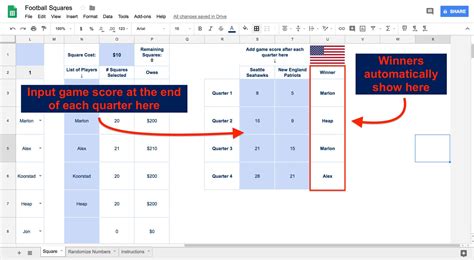 football squares spreadsheet template  google sheets unlimited games