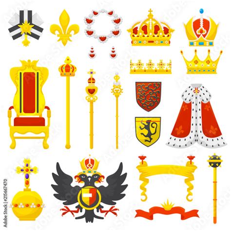 royal crown vector royalty emblem  golden jewelry symbol  king queen  princess