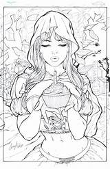 Hood Riding Red Coloring Grimm Elias Chatzoudis Pages Fairy Tales Adult Lineart Book Adults Printable Drawing Erotic Colouring Little Zenescope sketch template