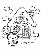Coloring Kitty Hello Christmas Pages Sheets Gingerbread Friends Holiday Activity sketch template