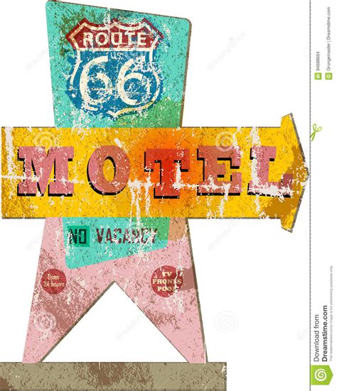 retro route  motel sign stock vector illustration  artwork