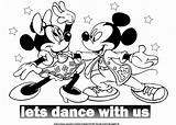 Coloring Pages Mickey Minnie 50s Dance Mouse Wedding Dancing Getcolorings Roll Rock Fifties Class Canvas Designs sketch template
