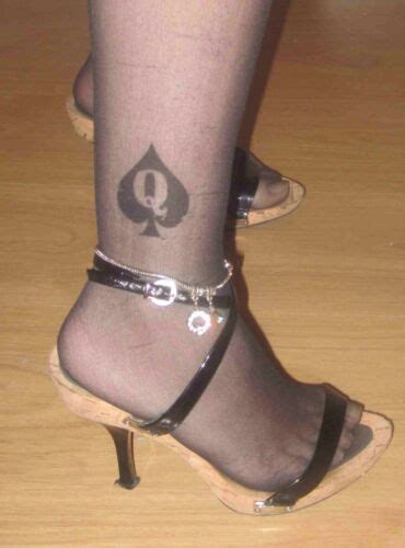 sexy queen of spades temporary tattoo novelty fetish bbc hotwife qos