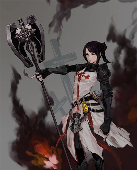female priest and inquisitor dungeon and fighter drawn by tamidro
