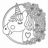 Unicorn Coloring Pages Kids Printable Colouring Sheets Mandala Paper Cute Children Unicorns sketch template