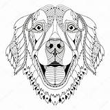 Golden Retriever Zentangle Coloring Dog Para Mandalas Freehand Pattern Perro Desde Guardado Depositphotos Sp Animales Colorear Imagenes sketch template