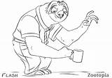 Zootopia Sloth Clawhauser Cheetah sketch template