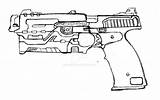 Pistol Drawing Futuristic Handgun Getdrawings Automatic sketch template
