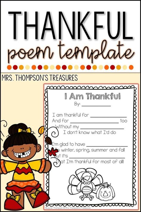 thankful thanksgiving poem classroom freebies thanksgiving