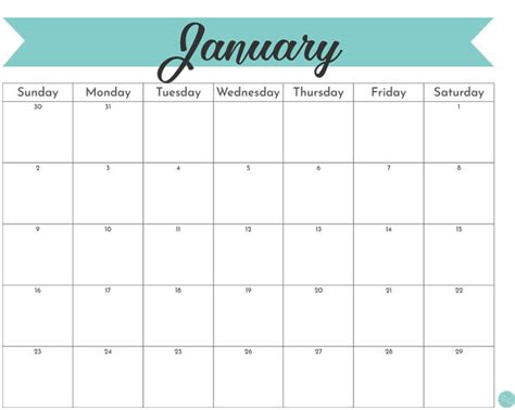 january  calendar  printable  craft eat