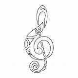 Tribal Clef Coloring Treble Pages Tattoo Tattoos Music Note Google Search Color Private Musica Notes Designs Pattern Stencils Luna Trebleclef sketch template