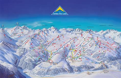 pistekaart serfaus fiss ladis skigebied met km piste  oostenrijk