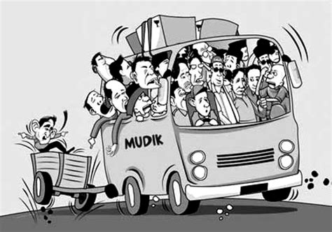 kartun mudik naik bus