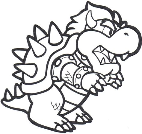 paper bowser coloring pages  images