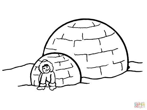 igloo coloring sheet coloring pages