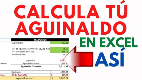 Calcula El Aguinaldo 2023 En Excel Rápido Y Sencillo Ejemplos