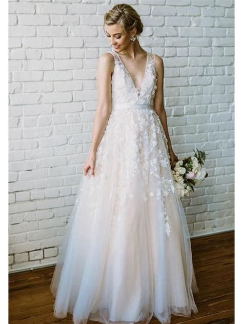 champagne  neck cheap wedding dresses  tulle   bridal dresses wd