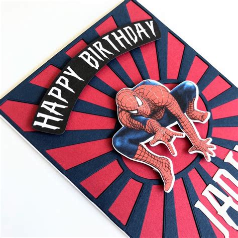 personalized spider man birthday card  kids spider man etsy