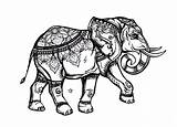 Elephant Coloring Elegant Elephants Pages Color Adults Adult Patterns Animals Justcolor sketch template