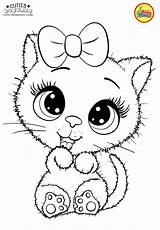 Coloring Pages Kitten Cute Bow Printables Cat Cuties Kids Bojanke Printable Animal Unicorn Preschool Print Cutie раскраски Colouring Color Sheets sketch template