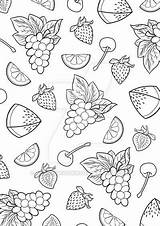 Coloring Fruit Summer Cute Pages Adult Colouring Choose Board Printable sketch template