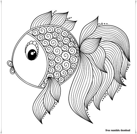 ideas  coloring fish mandala