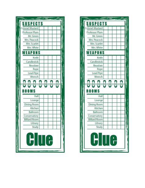clue game sheets printable clue games clue board game printable