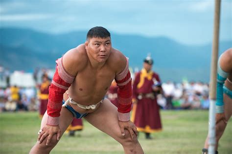 Mongolian Wrestler Prepares For Match Naadam Festival Mur… Flickr