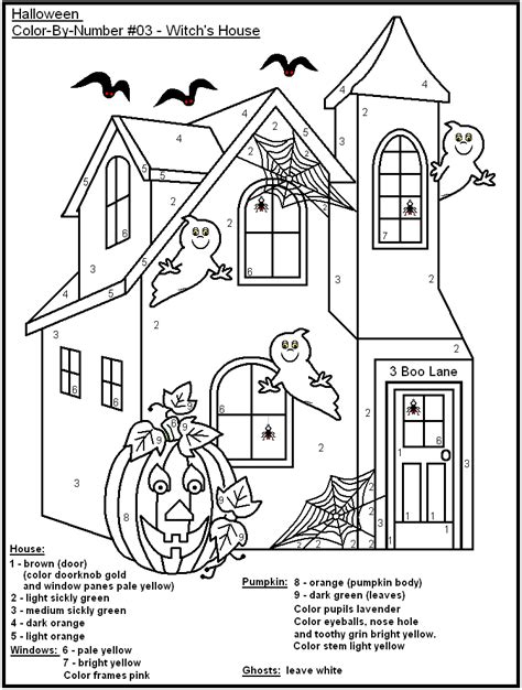 halloween color  number  coloring pages  kids halloween