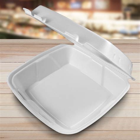 styrofoam clamshell takeout container  single meal brenmar