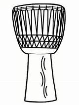 Coloring Djembe Instruments Coloriage sketch template
