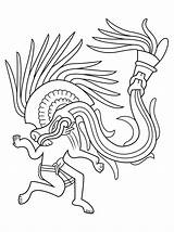 Aztec Quetzalcoatl sketch template